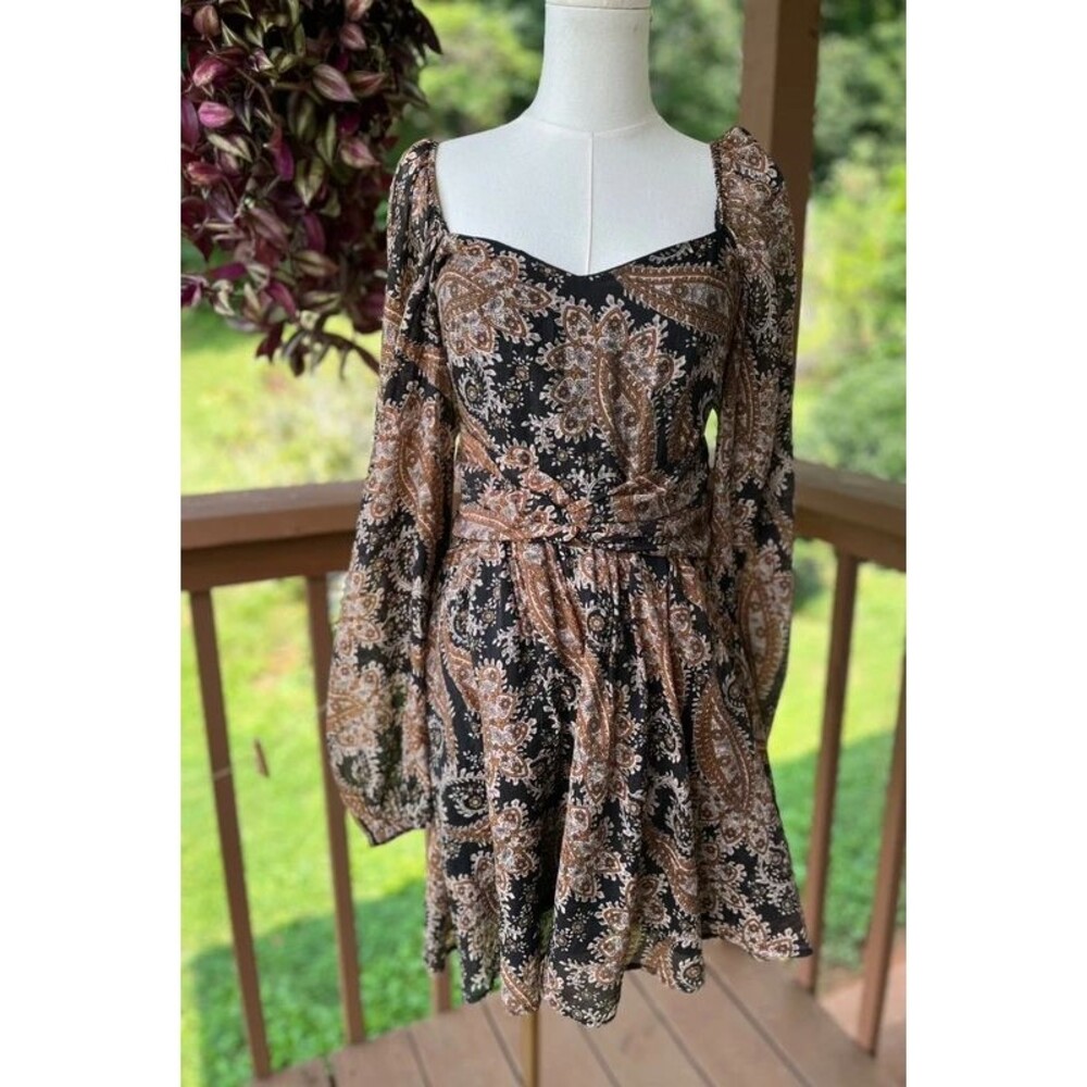 MinkPink Medium Paisley Paradise Mini Puff Sleeve Boho - Picture 5 of 10